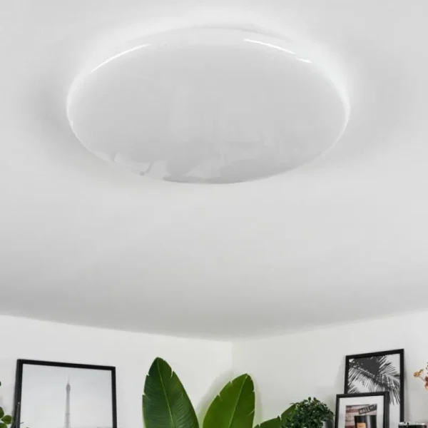 hofstein Plafonnier Benifla LED Blanc, 1 lumière, Télécommandes* Lampes Modernes