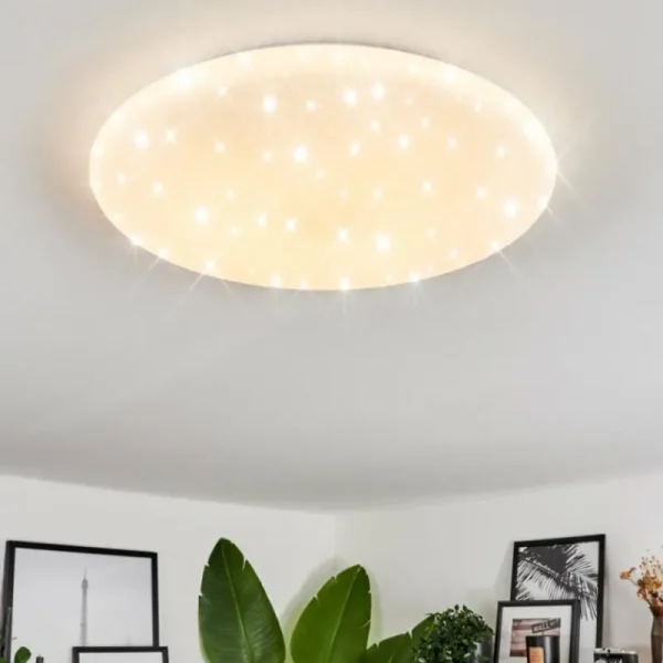 hofstein Plafonnier Benifla LED Blanc, 1 lumière, Télécommandes* Lampes Modernes