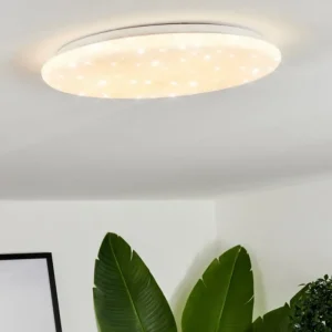 hofstein Plafonnier Benifla LED Blanc, 1 lumière, Télécommandes* Lampes Modernes