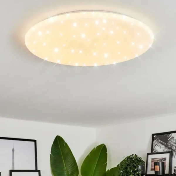 hofstein Plafonnier Benifla LED Blanc, 1 lumière, Télécommandes* Lampes Modernes