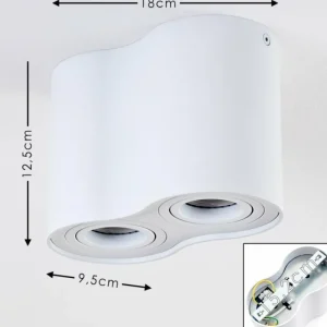 hofstein Plafonnier Betsie Blanc, 2 lumières* Lampes Modernes