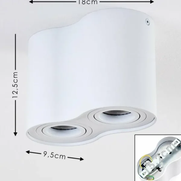 hofstein Plafonnier Betsie Blanc, 2 lumières* Lampes Modernes