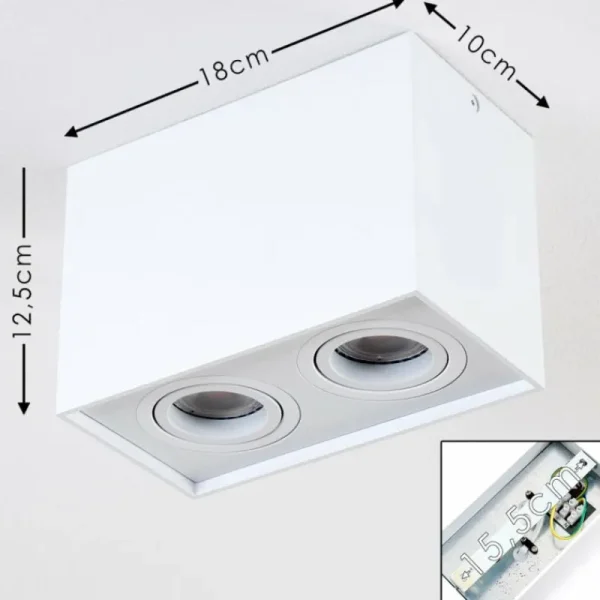 hofstein Plafonnier Betsie Blanc, 2 lumières* Lampes Modernes
