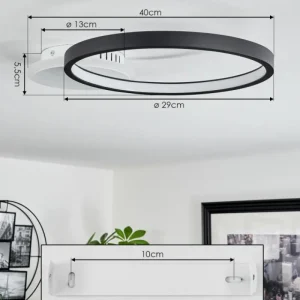 hofstein Plafonnier Bina LED Blanc, 1 lumière, Télécommandes* Lampes Modernes