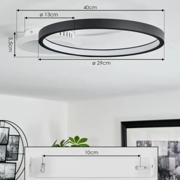 hofstein Plafonnier Bina LED Blanc, 1 lumière, Télécommandes* Lampes Modernes