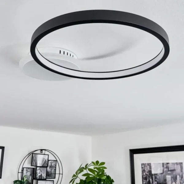 hofstein Plafonnier Bina LED Blanc, 1 lumière, Télécommandes* Lampes Modernes