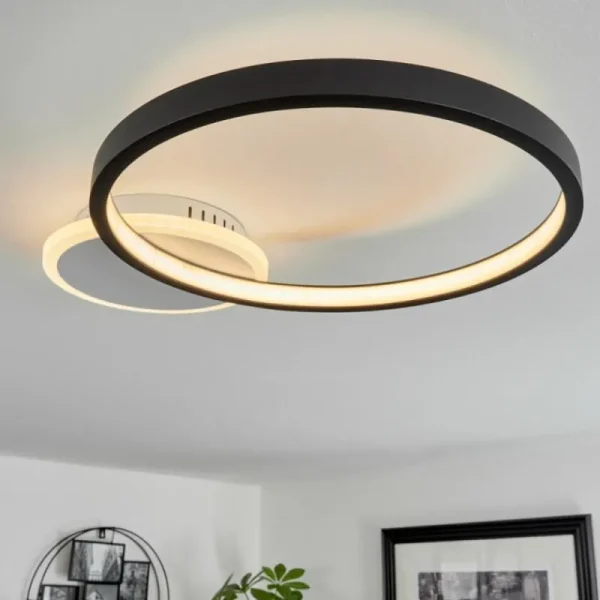 hofstein Plafonnier Bina LED Blanc, 1 lumière, Télécommandes* Lampes Modernes