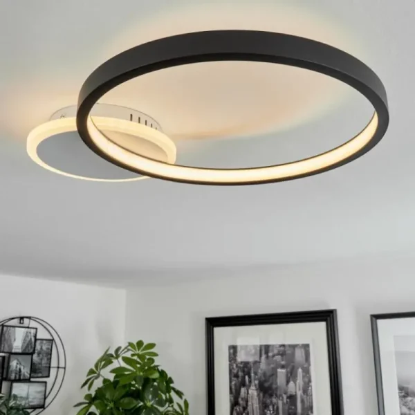 hofstein Plafonnier Bina LED Blanc, 1 lumière, Télécommandes* Lampes Modernes