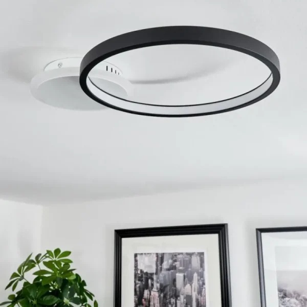 hofstein Plafonnier Bina LED Blanc, 1 lumière, Télécommandes* Lampes Modernes