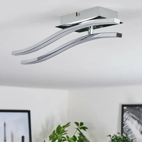 hofstein Plafonnier Biskopstorp LED Chrome, 1 lumière* Lampes Modernes