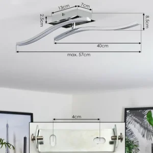 hofstein Plafonnier Biskopstorp LED Chrome, 1 lumière* Lampes Modernes