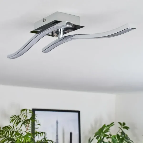 hofstein Plafonnier Biskopstorp LED Chrome, 1 lumière* Lampes Modernes