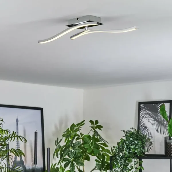 hofstein Plafonnier Biskopstorp LED Chrome, 1 lumière* Lampes Modernes