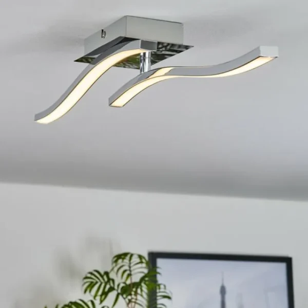 hofstein Plafonnier Biskopstorp LED Chrome, 1 lumière* Lampes Modernes