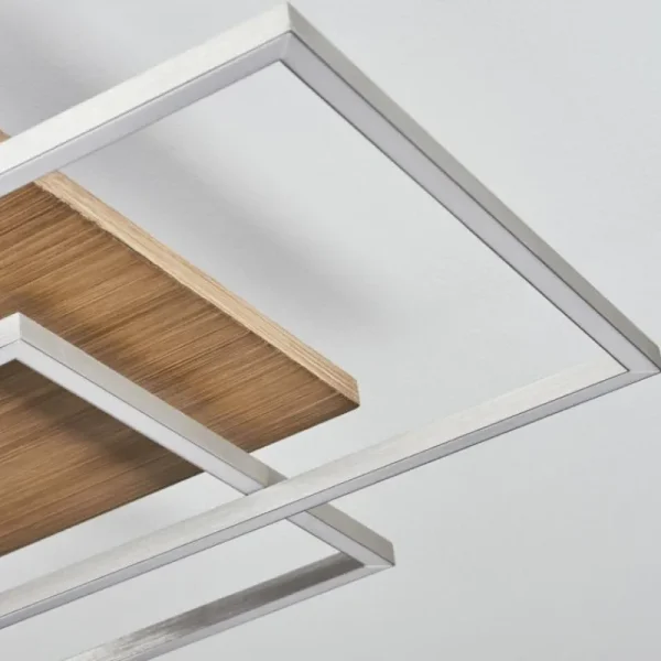 hofstein Plafonnier Blandford LED Écru, Nickel mat, Argenté, 3 lumières, Télécommandes* Lampes Modernes