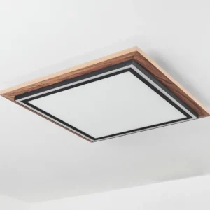 hofstein Plafonnier Blandford LED Brun, Couleur bois, 2 lumières, Télécommandes* Lampes Modernes