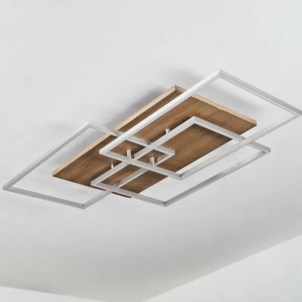 hofstein Plafonnier Blandford LED Écru, Nickel mat, Argenté, 3 lumières, Télécommandes* Lampes Modernes