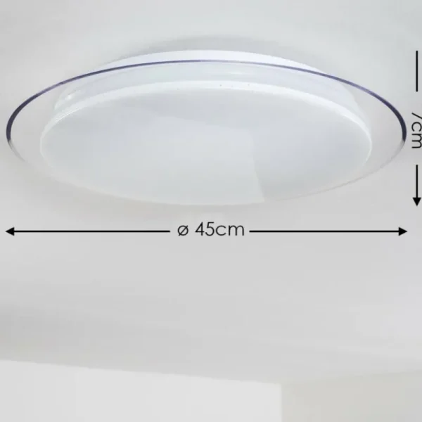 hofstein Plafonnier Bleik LED Blanc, 1 lumière, Télécommandes* Lampes Modernes