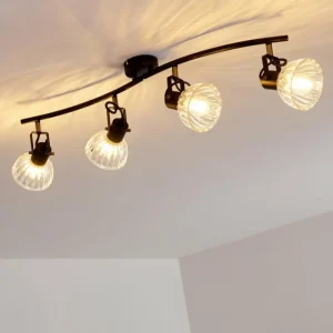 hofstein Plafonnier Bohemia Noir, 4 lumières* Lampes En Verre