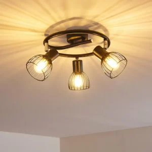hofstein Plafonnier Bolderslev Chrome, Noir, 3 lumières* Lampes Modernes