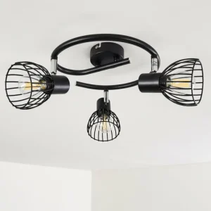 hofstein Plafonnier Bolderslev Chrome, Noir, 3 lumières* Lampes Modernes
