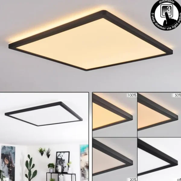 hofstein Plafonnier Boyero LED Noir, Blanc, 1 lumière* Lampes Modernes