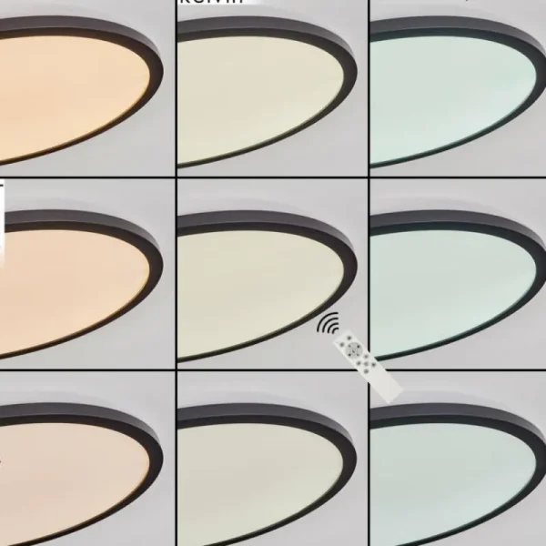 hofstein Plafonnier Boyero LED Noir, 2 lumières, Télécommandes, Changeur de couleurs* Lampes Modernes