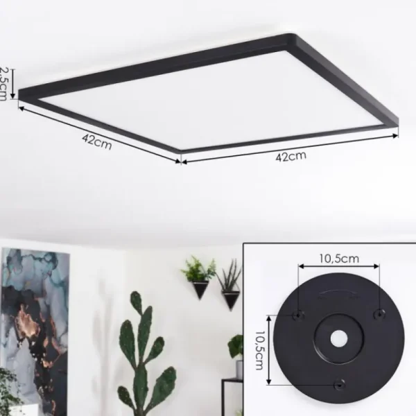 hofstein Plafonnier Boyero LED Noir, Blanc, 1 lumière* Lampes Modernes