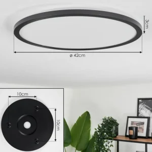 hofstein Plafonnier Boyero LED Noir, 2 lumières, Télécommandes, Changeur de couleurs* Lampes Modernes
