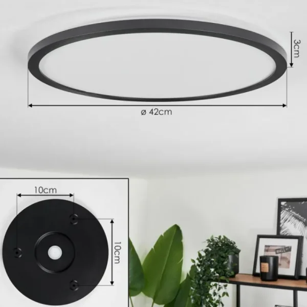 hofstein Plafonnier Boyero LED Noir, 2 lumières, Télécommandes, Changeur de couleurs* Lampes Modernes