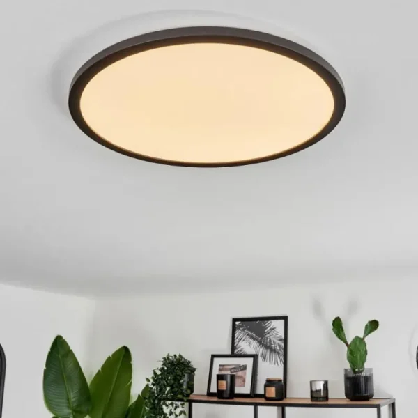 hofstein Plafonnier Boyero LED Noir, 2 lumières, Télécommandes, Changeur de couleurs* Lampes Modernes