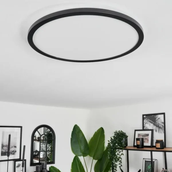 hofstein Plafonnier Boyero LED Noir, 2 lumières, Télécommandes, Changeur de couleurs* Lampes Modernes