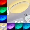 hofstein Plafonnier Brighton LED Blanc, 1 lumière, Télécommandes, Changeur de couleurs* Lampes Modernes