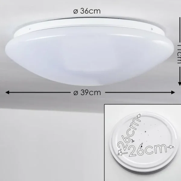 hofstein Plafonnier Brighton LED Blanc, 1 lumière, Télécommandes, Changeur de couleurs* Lampes Modernes