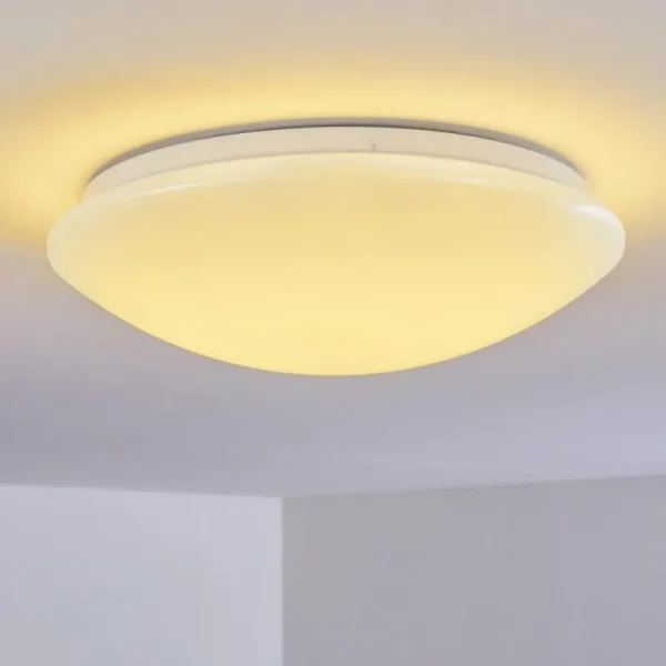 hofstein Plafonnier Brighton LED Blanc, 1 lumière, Télécommandes, Changeur de couleurs* Lampes Modernes
