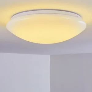 hofstein Plafonnier Brighton LED Blanc, 1 lumière, Télécommandes, Changeur de couleurs* Lampes Modernes