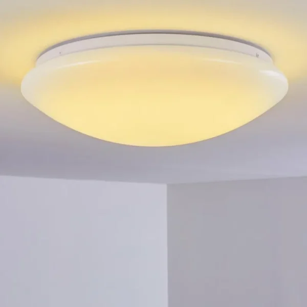 hofstein Plafonnier Brighton LED Blanc, 1 lumière, Télécommandes, Changeur de couleurs* Lampes Modernes