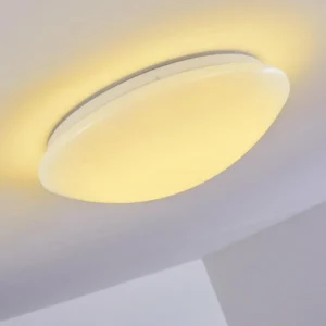 hofstein Plafonnier Brighton LED Blanc, 1 lumière, Télécommandes, Changeur de couleurs* Lampes Modernes