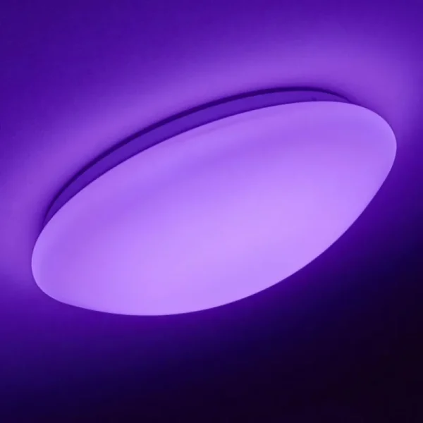hofstein Plafonnier Brighton LED Blanc, 1 lumière, Télécommandes, Changeur de couleurs* Lampes Modernes