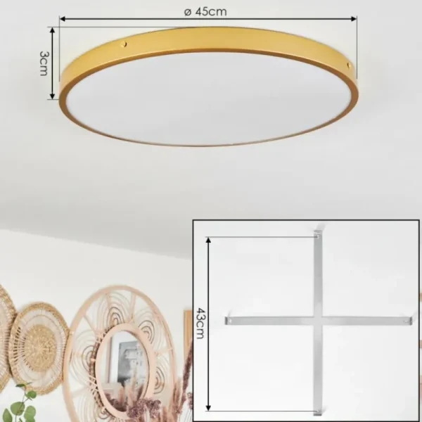 hofstein Plafonnier Broglen LED Laiton, 1 lumière* Lampes Modernes