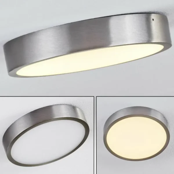hofstein Plafonnier Broglen LED Nickel mat, 1 lumière* Lampes Modernes
