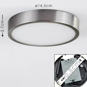 hofstein Plafonnier Broglen LED Nickel mat, 1 lumière* Lampes Modernes