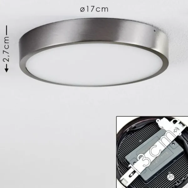 hofstein Plafonnier Broglen LED Nickel mat, 1 lumière* Lampes Modernes