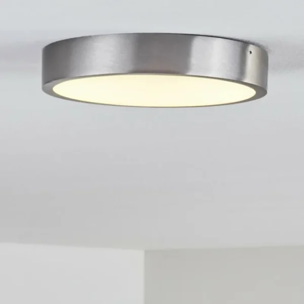 hofstein Plafonnier Broglen LED Nickel mat, 1 lumière* Lampes Modernes
