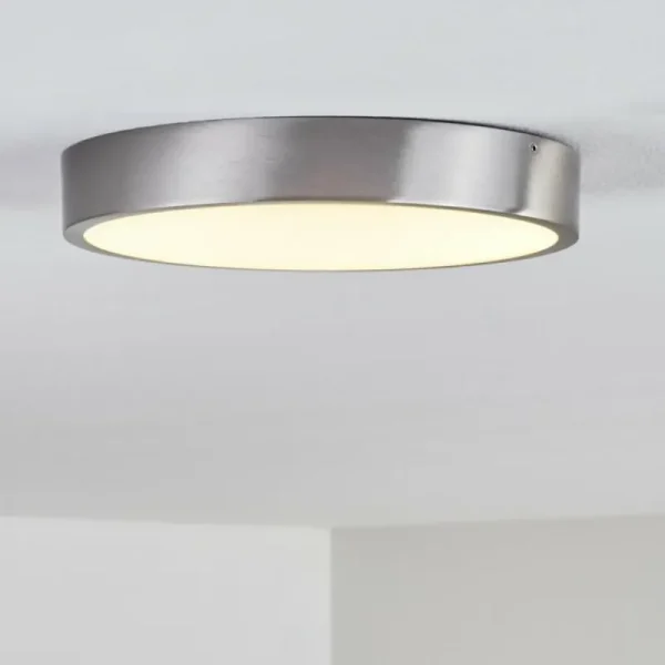 hofstein Plafonnier Broglen LED Nickel mat, 1 lumière* Lampes Modernes
