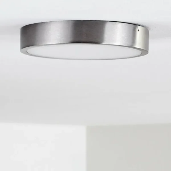 hofstein Plafonnier Broglen LED Nickel mat, 1 lumière* Lampes Modernes