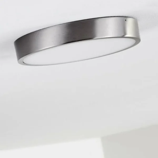 hofstein Plafonnier Broglen LED Nickel mat, 1 lumière* Lampes Modernes