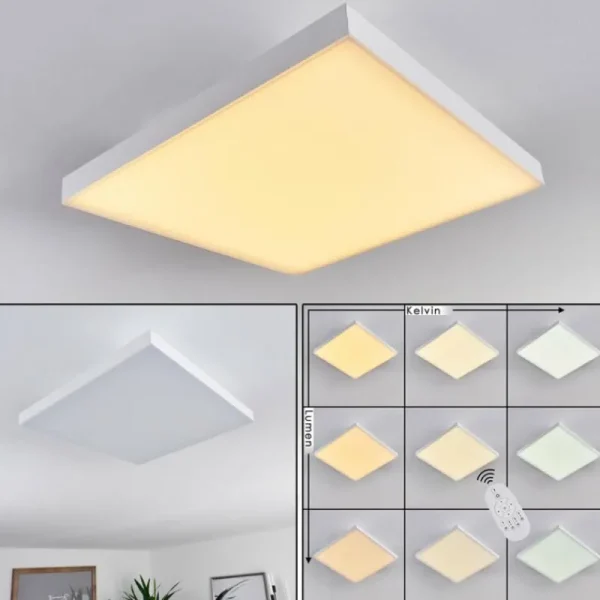 hofstein Plafonnier Buenaventura LED Blanc, 1 lumière, Télécommandes* Lampes Modernes