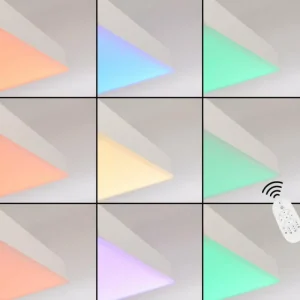 hofstein Plafonnier Buenaventura LED Blanc, 1 lumière, Télécommandes, Changeur de couleurs* Lampes Modernes