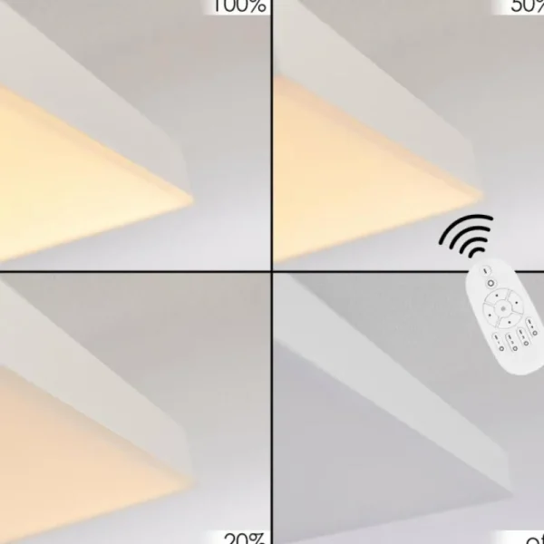 hofstein Plafonnier Buenaventura LED Blanc, 1 lumière, Télécommandes, Changeur de couleurs* Lampes Modernes